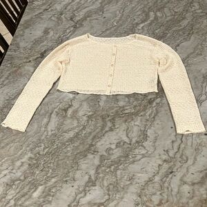 Dazy Cream Knit Crop Sweater (Women’s Size S)